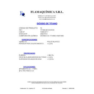 DIÓXIDO DE TITANIO ANATASE