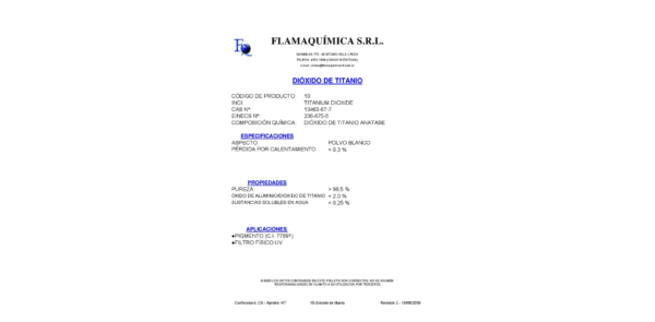 DIÓXIDO DE TITANIO ANATASE