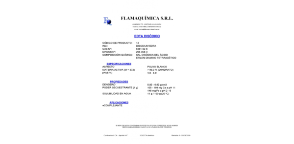 EDTA DISÓDICO