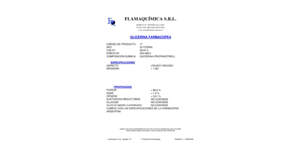 GLICERINA PURA FARMACOPEA