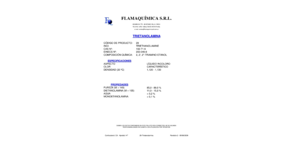 TRIETANOLAMINA 85 %