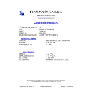 ÁCIDO FOSFÓRICO FG