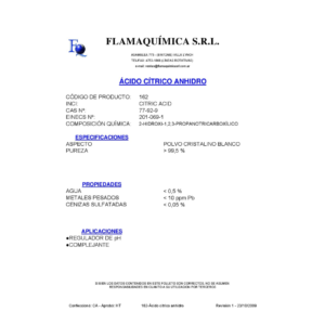 ÁCIDO CÍTRICO ANHIDRO